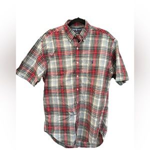 Ralph‎ Lauren Blake 100% Cotton Red Plaid Shirt Sleeve Small Excellent
